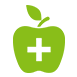 A green apple with a cross on it.