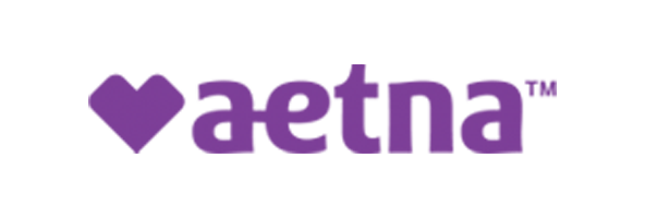 A purple logo featuring the word "aetna" for sugar land pediatrics.
